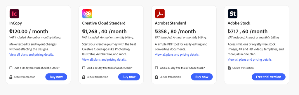 adobe cc turkey prices