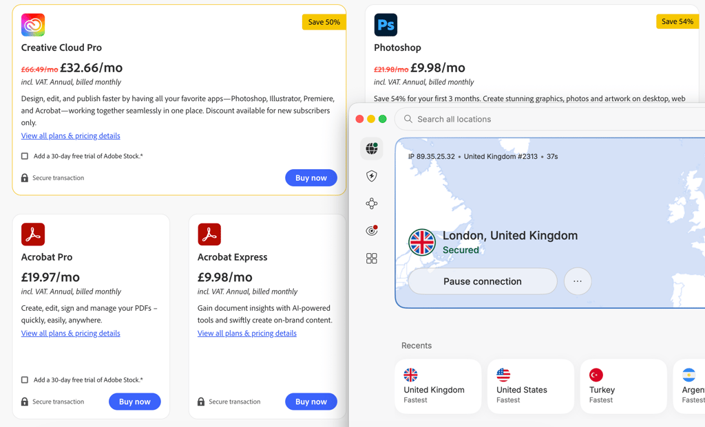 adobe pricing uk
