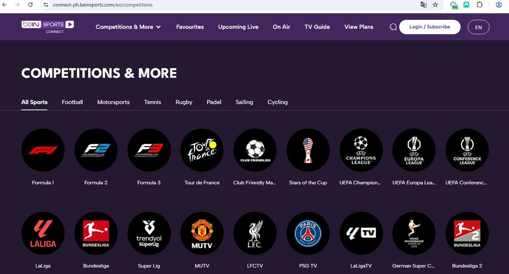beIN Sports Programm auf den Philippinen