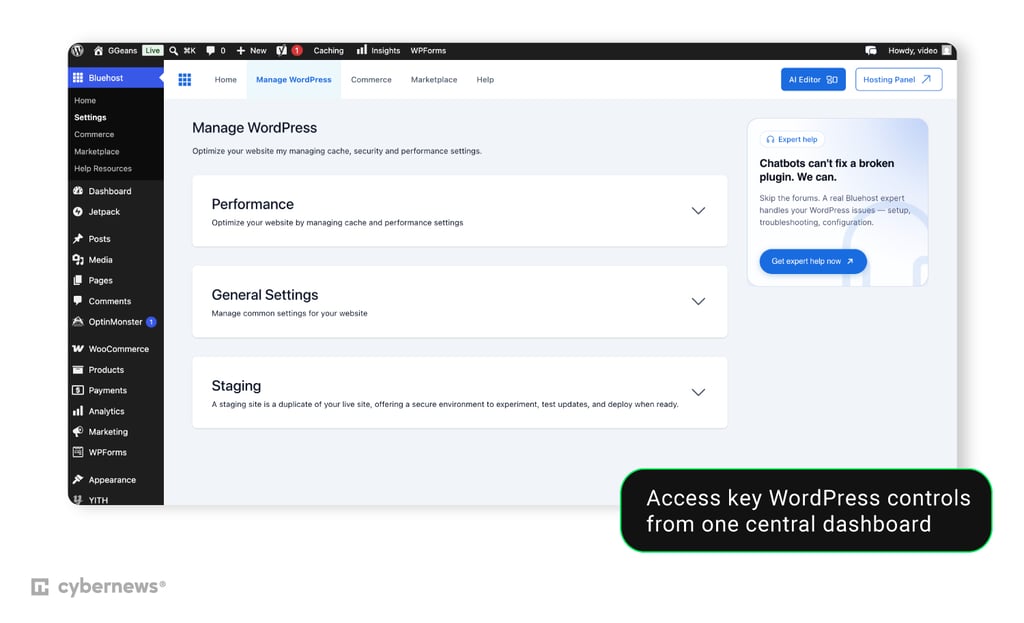 bluehost wordpress