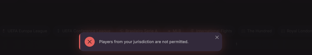 cloudbet error message