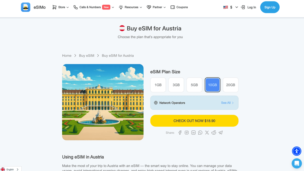 esimo choose plan size