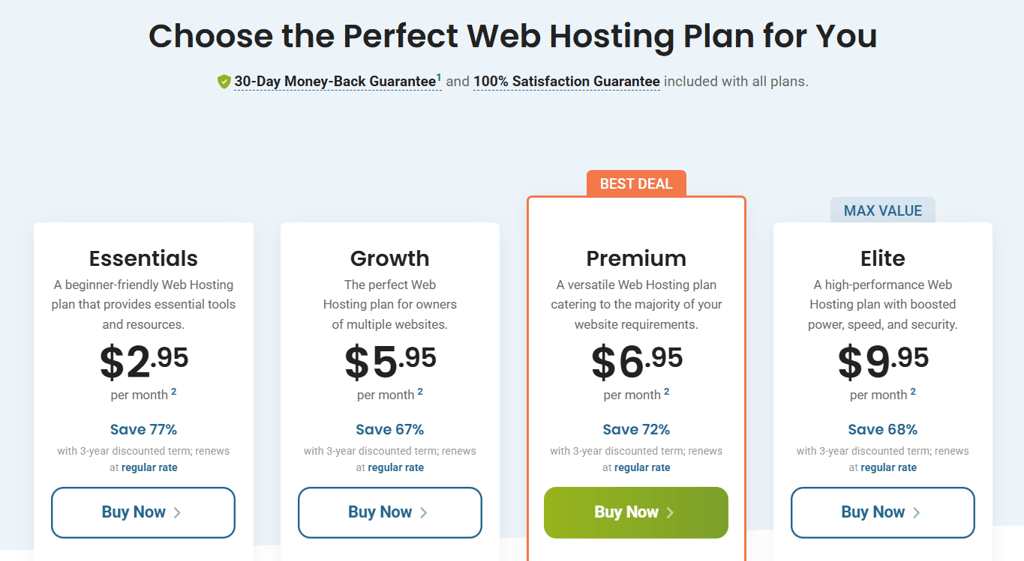 hostpapa web hosting plans