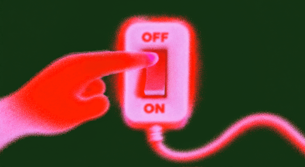 Switch being turned on and off.