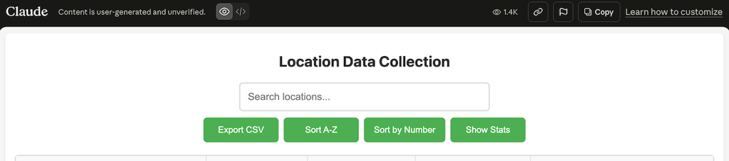 location collection