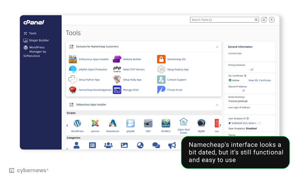 namecheap cpanel caption