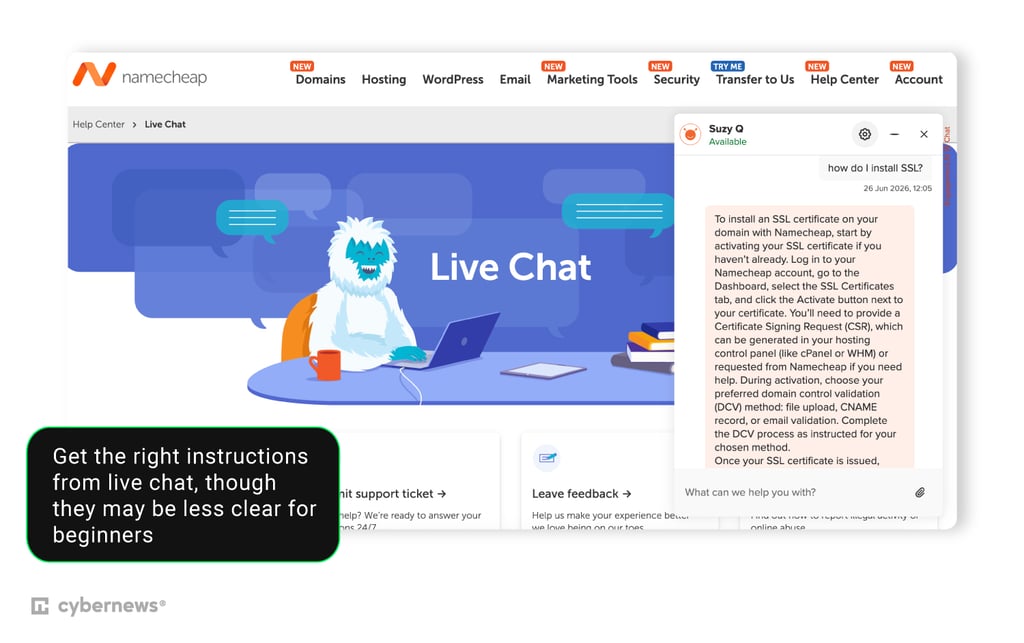 namecheap support