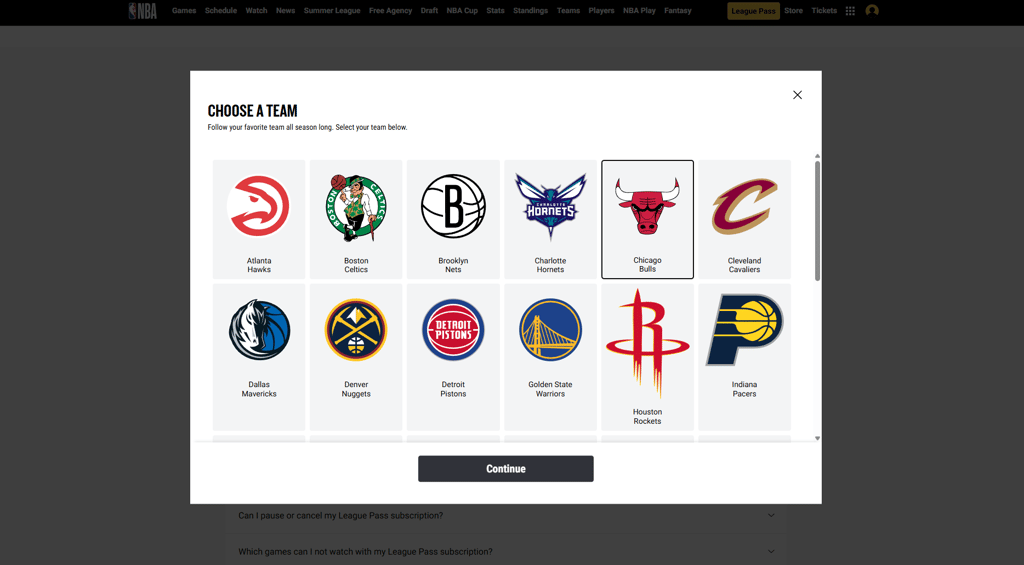 NBA Pass one team choices