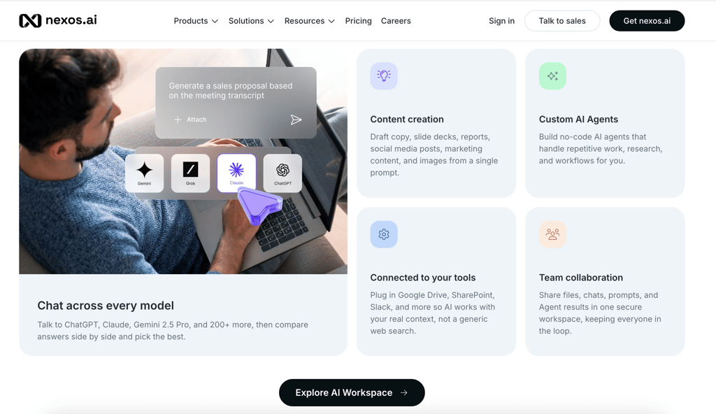 nexos homepage presentation