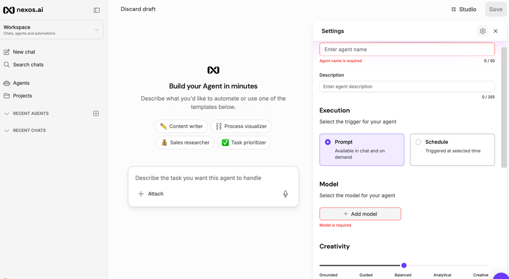 nexos interface
