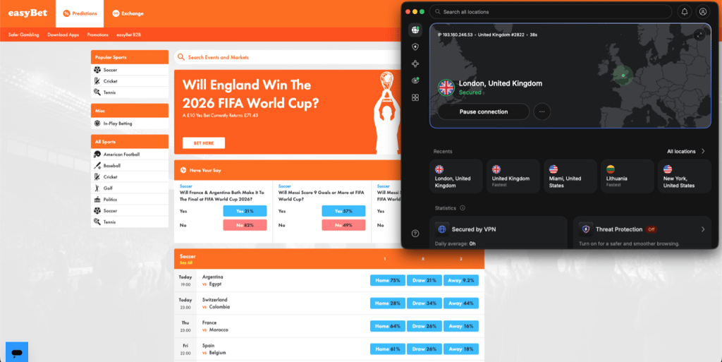 nordvpn connected easybet