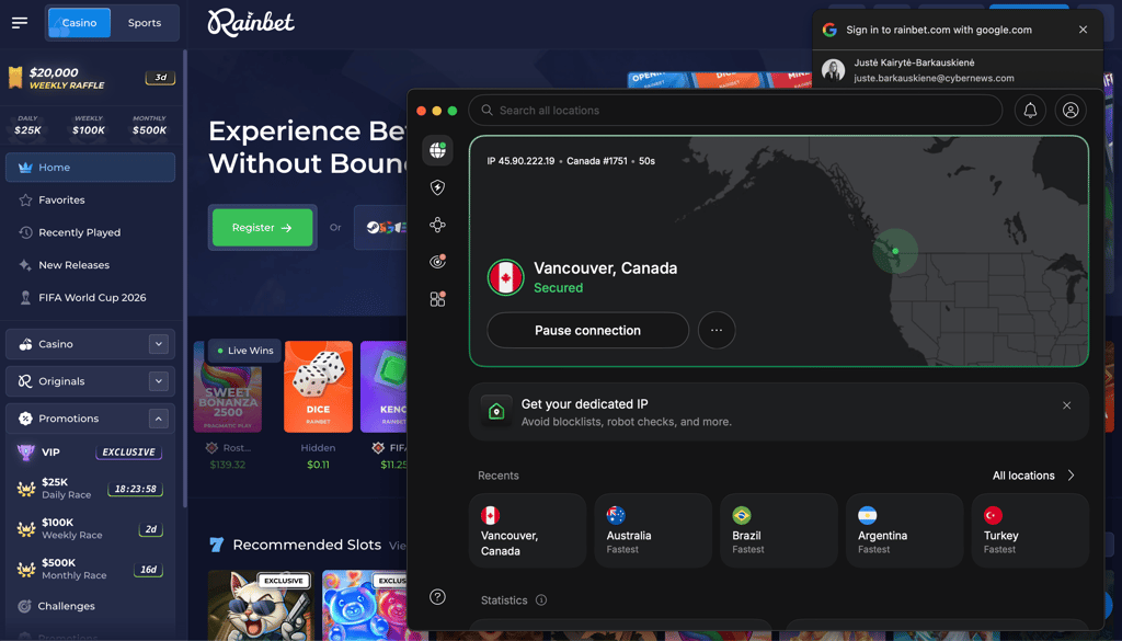nordvpn rainbet 1