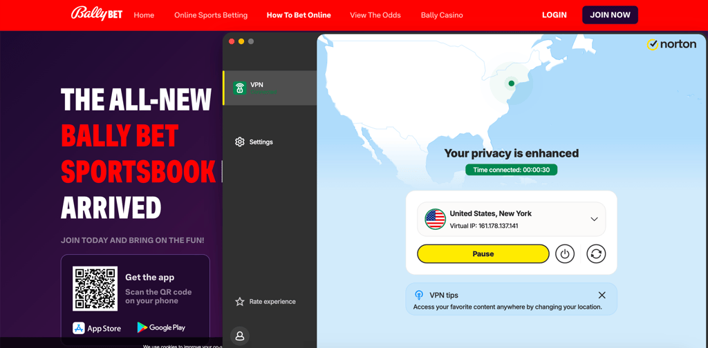 norton vpn ballybet newyork