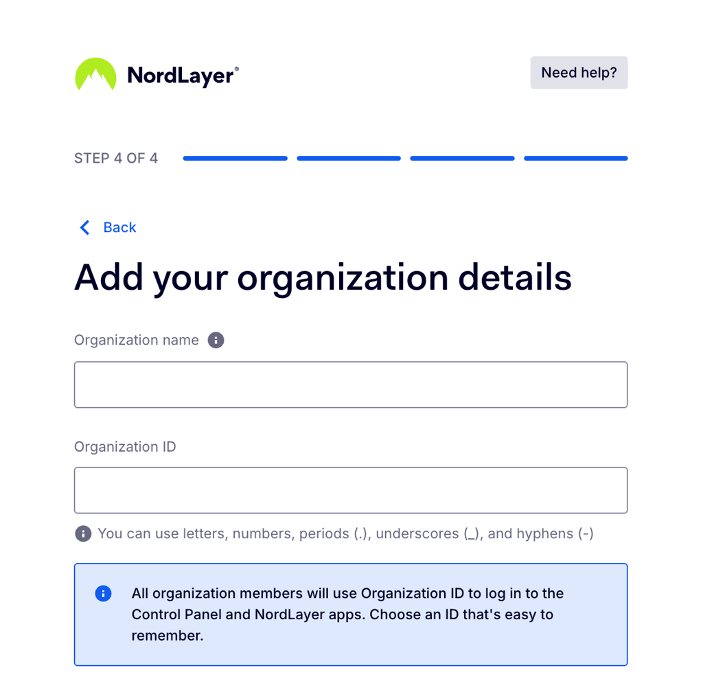 organization ID and information NordLayer