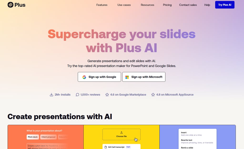 plus ai slide generator