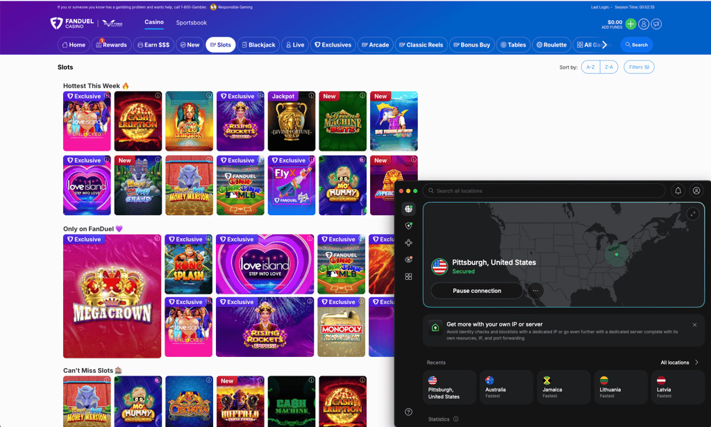 PokerStars accessed with NordVPN