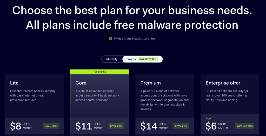 pricing page nordlayer