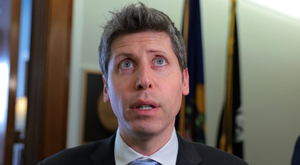 Open AI CEO Sam Altman speaks to reporters after meeting with Sen. Bernie Sanders