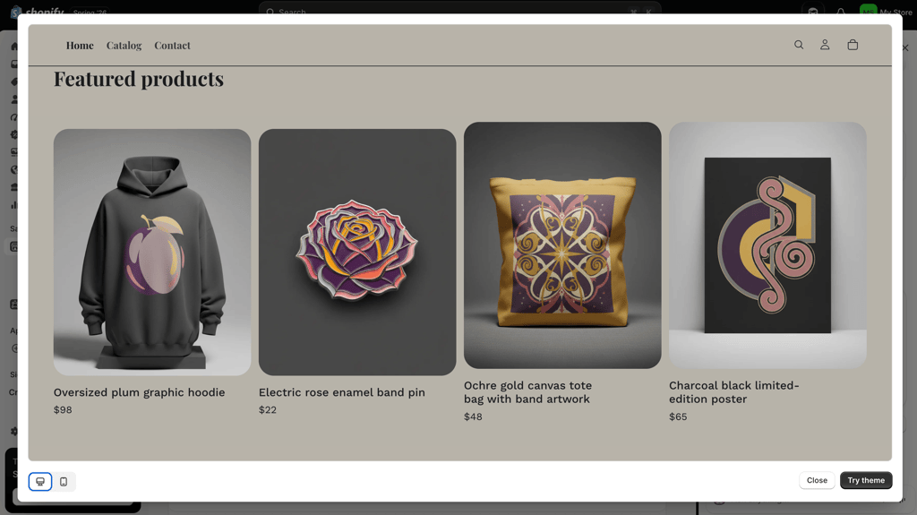 shopify music web builder