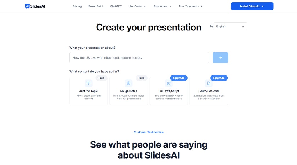 slidesai slide generator
