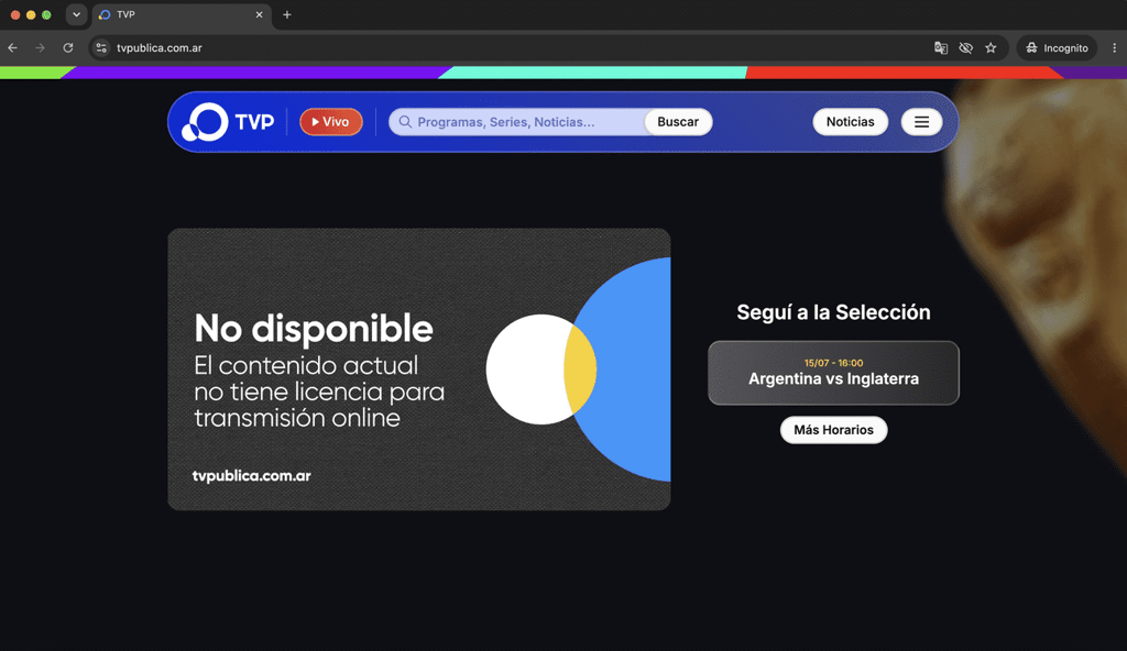 tvpublica bloqueada fuera de argentina sin vpn