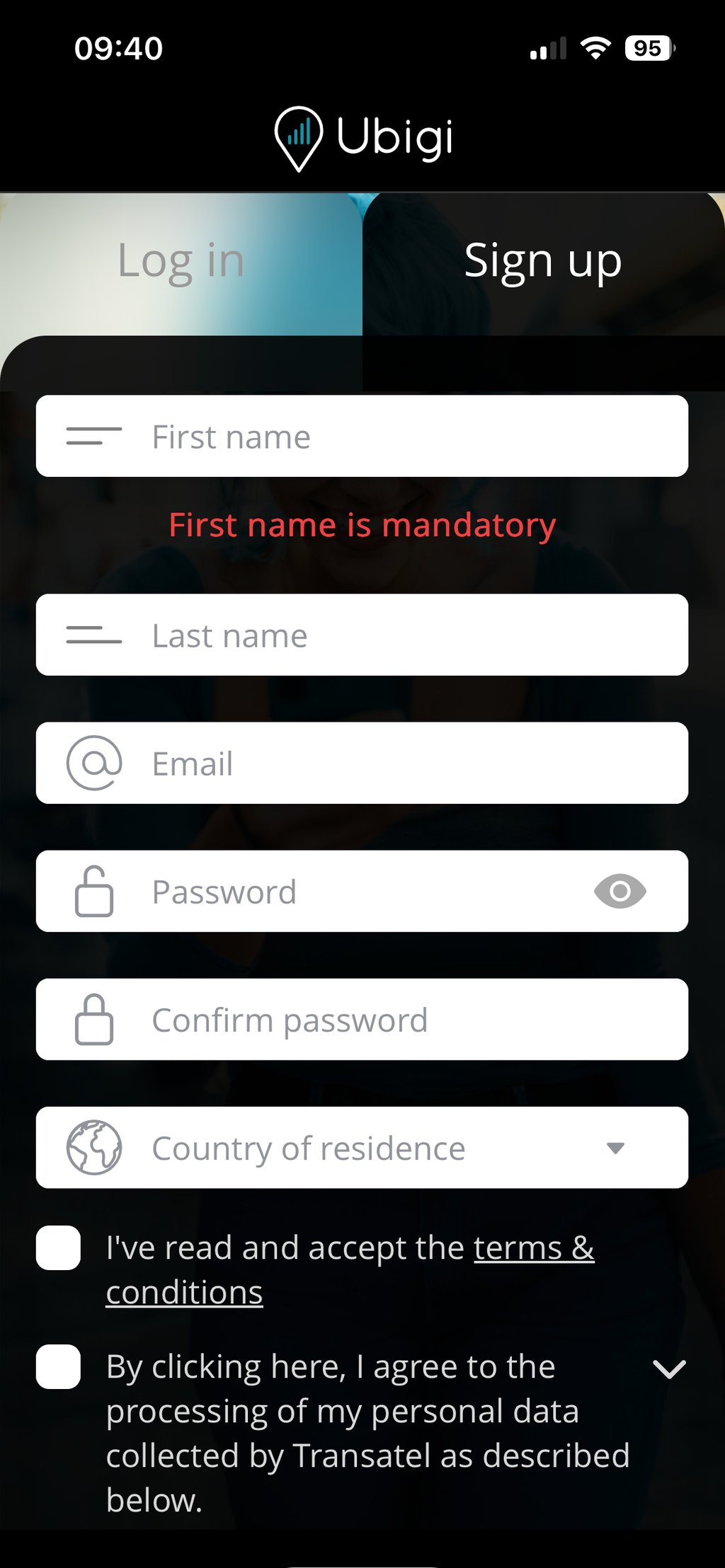 ubigi creating account