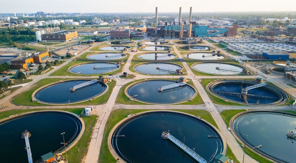 Wastewater treatment plant, Detroit