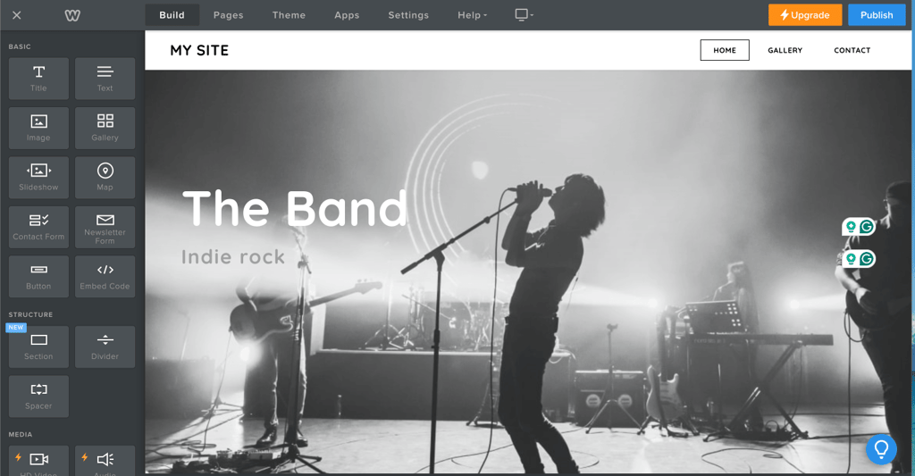 weebly music web builder