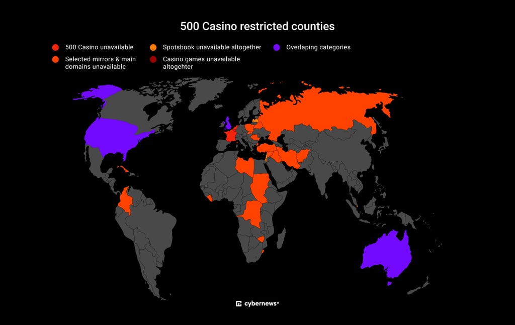 500 Casino restricted counties