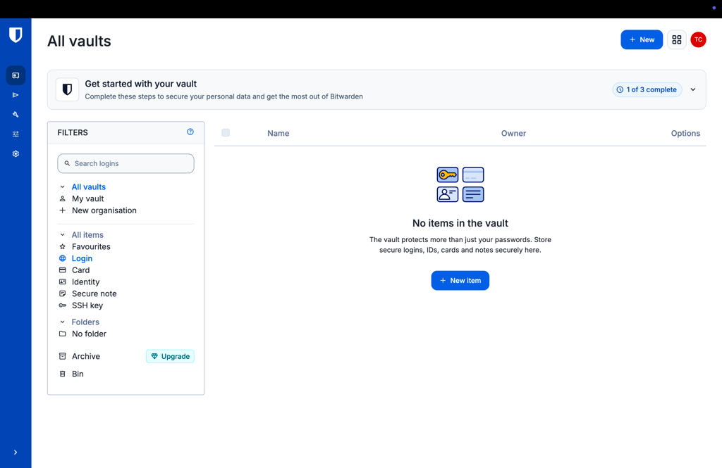 Bitwarden interface 2026 08 17