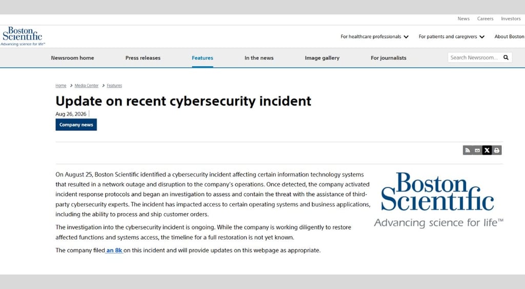 Boston Scientific breach notice