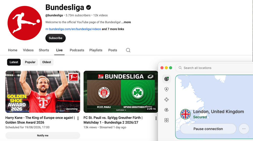 Bundesliga YouTube Kanal UK