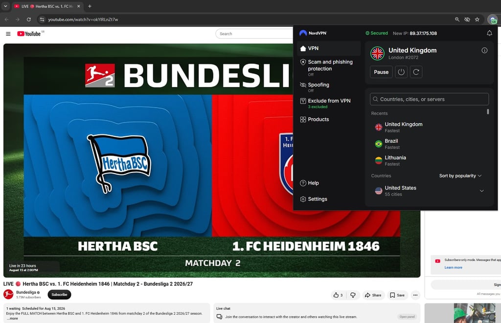 Hertha vs Heidenheim YouTube
