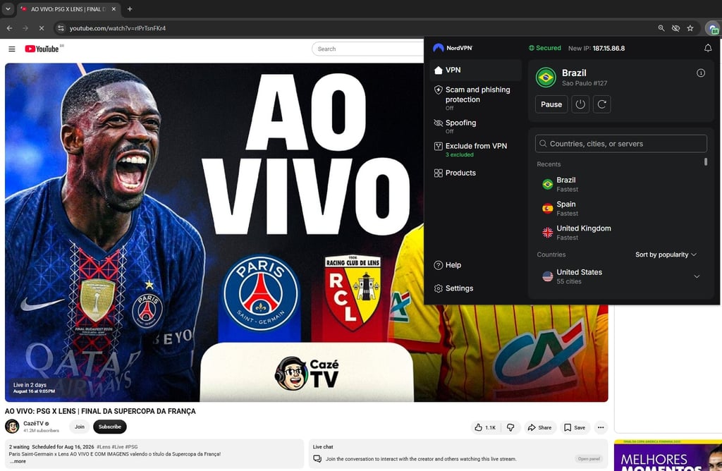 Lens PSG Trophee des Champions CazeTV