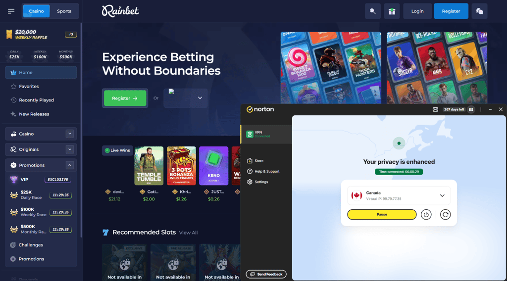 NortonVPN Rainbet Canada