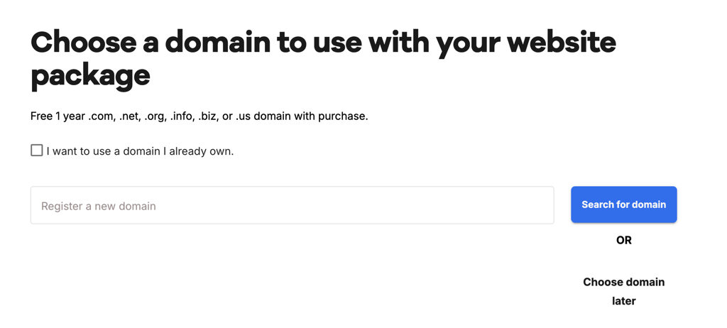 Select a domain name for Network Solutions