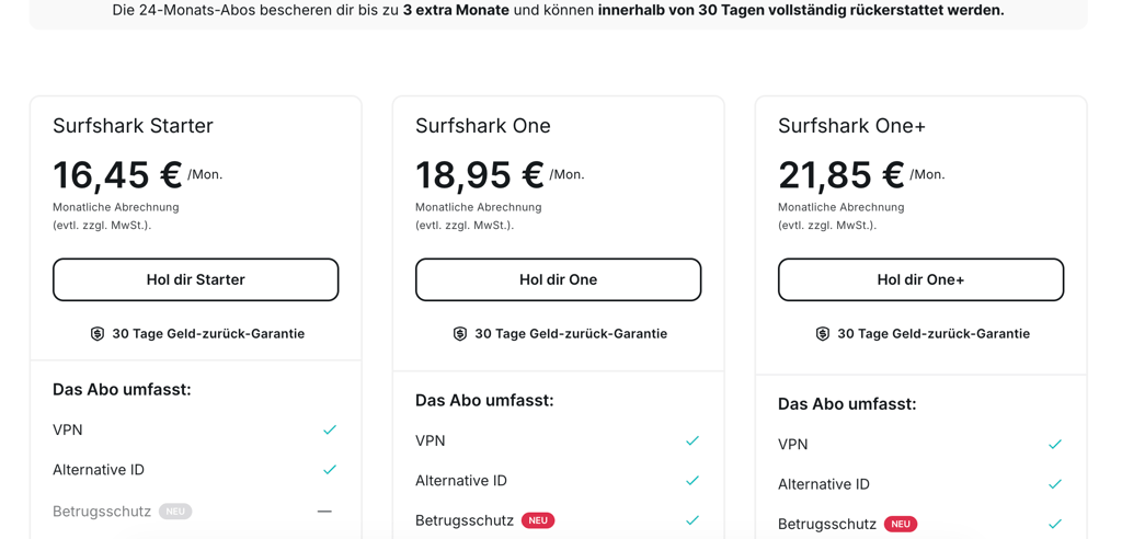 Surfshark Monatsabo