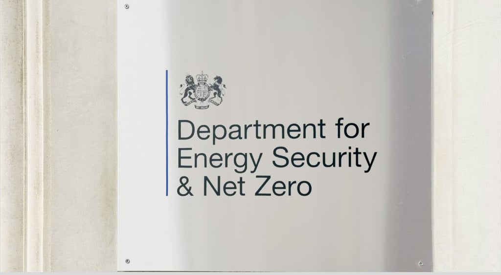 DESNZ sign on building