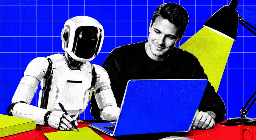 AI helps person with a project on a computer