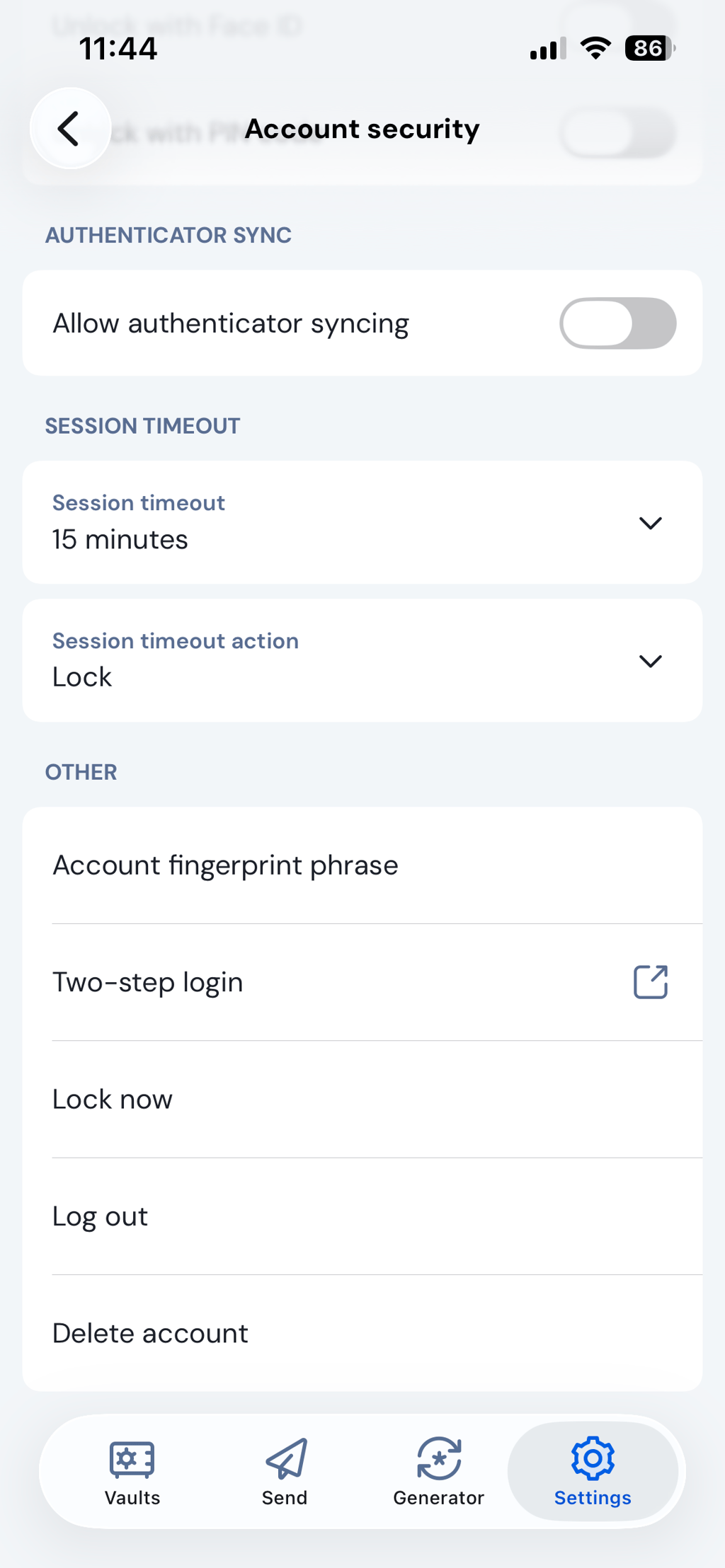 bitwarden fingerprint phrase