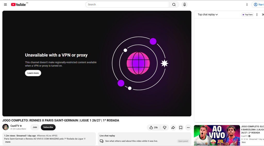 cazetv vpn error