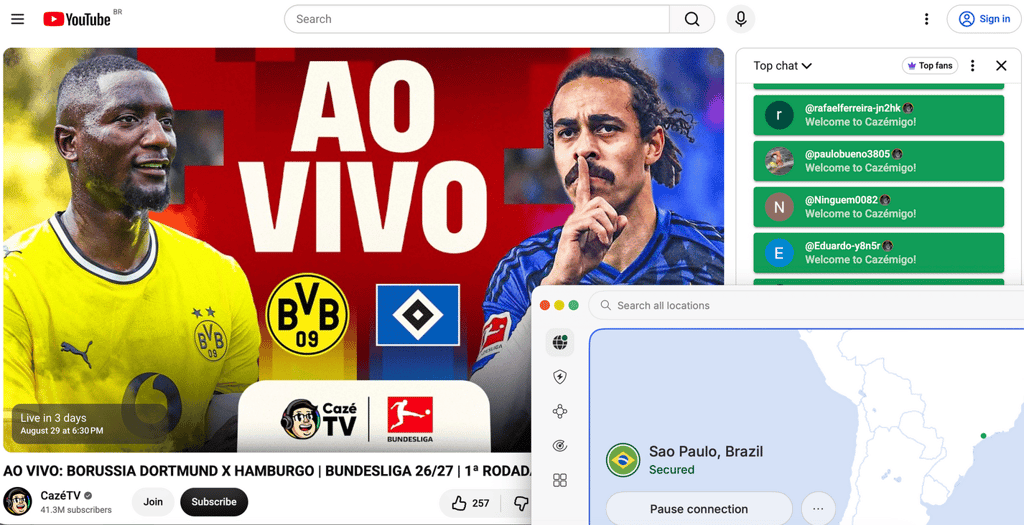 CazéTV verfügbar mit NordVPN