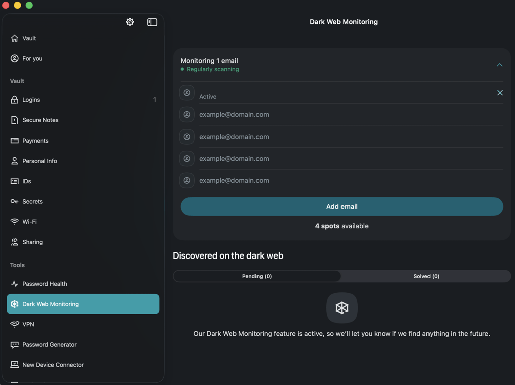 dashlane dark web monitoring