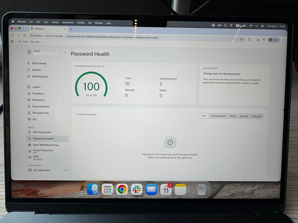 dashlane password health chrome