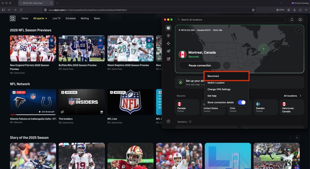 dazn nord reconnect