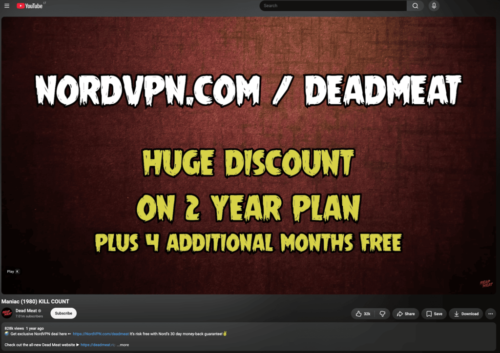 dead meat nordvpnyoutube code