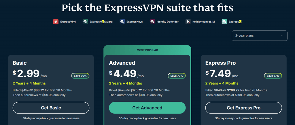 expressvpn 2 year subscription prices