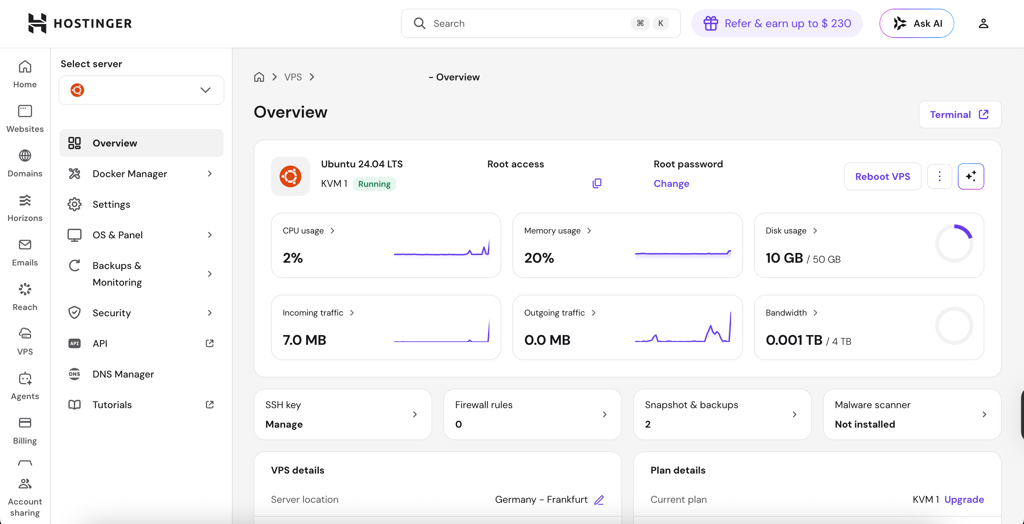 hostinger orca vps