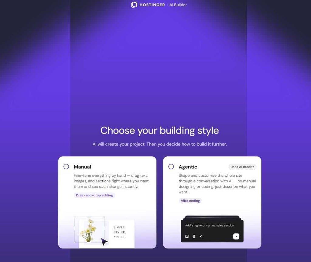 hostinger website builder AI creator