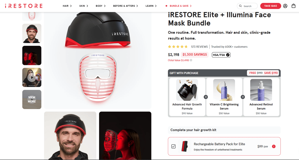 irestore elite illumina face mask bundle